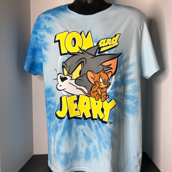 Tom and Jerry Tie Dye Tee Shirt Blue/Gray - Picture 3 of 7